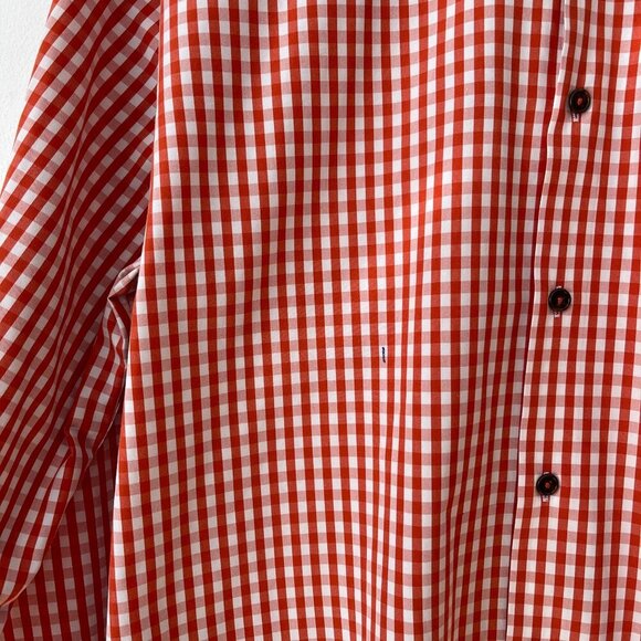 Michael Kors Red White Gingham Button-Up Shirt Size XXL Cotton Long Sleeve Mens - Picture 7 of 7